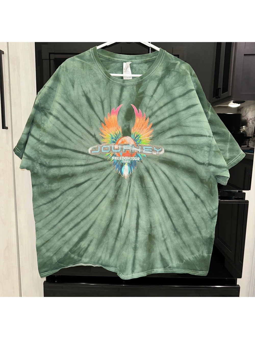 Journey Freedom Tour 2023 Tie-Dye T-Shirt Size 3XL Green Cotton